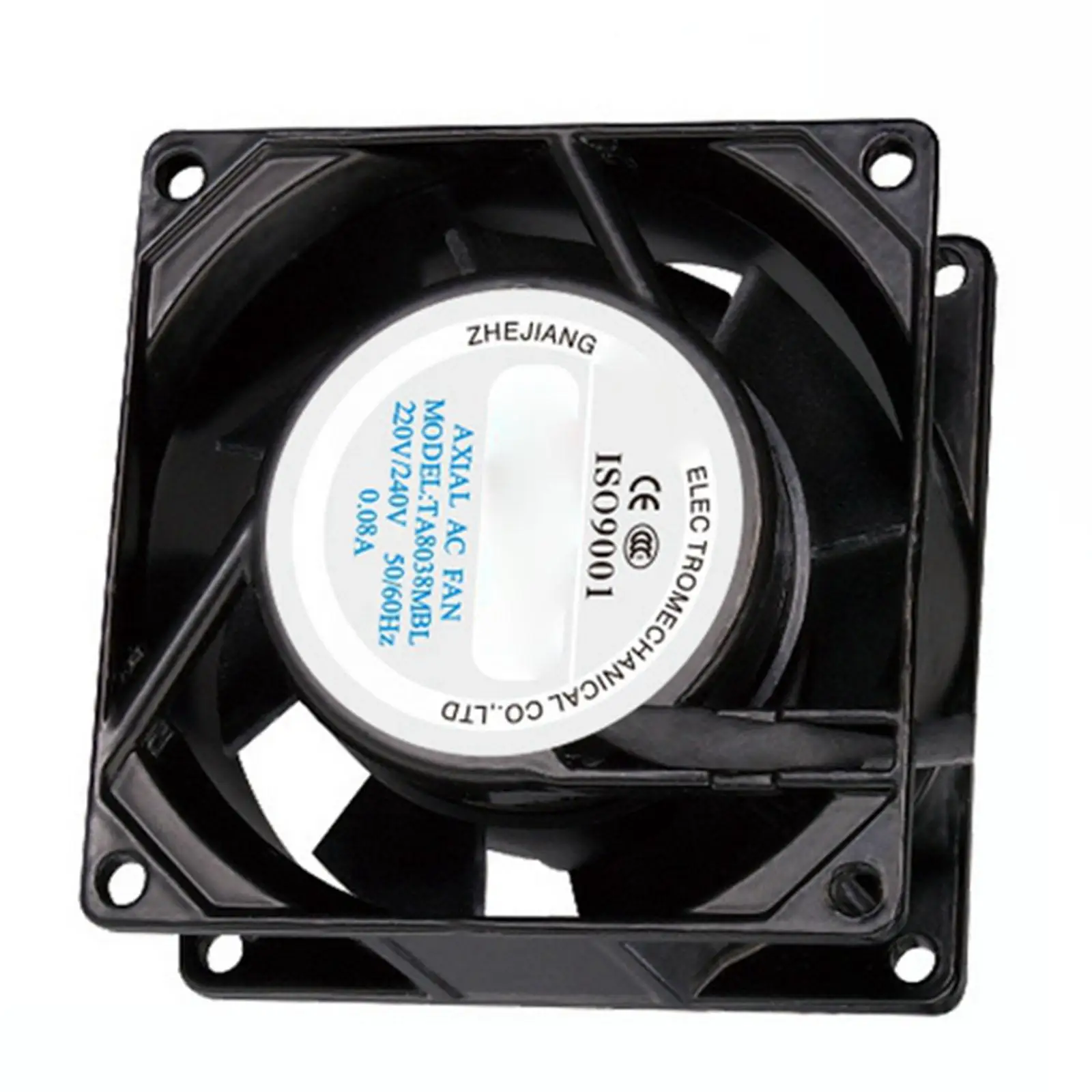220V AC 80x80x38mm Axial Radiator Fan 29CFM 2700RPM Ball Bearing High Speed
