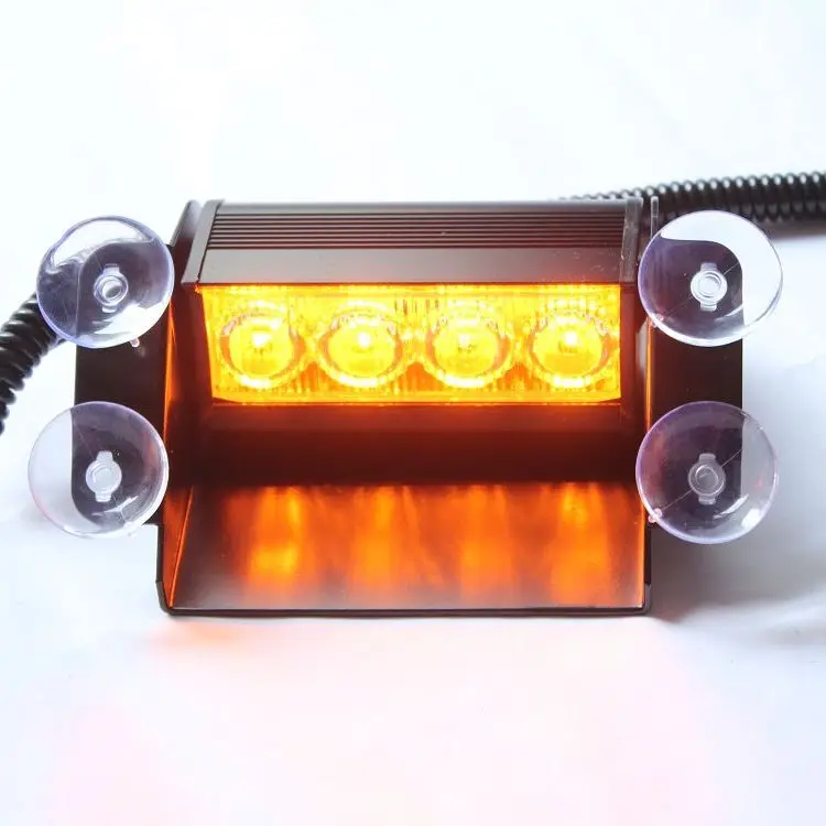 

3 Mode 4Led Flash Boat Truck Car Flashing Warning Signal Emergency Windshield Unit Police Strobe Light Lamp Blue Red amber