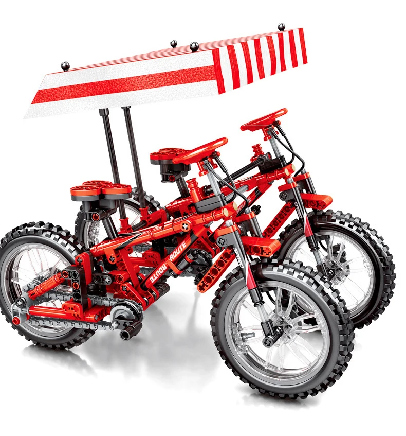 309pcs Technique Mountain Bike 2 in1 Tandem Bicycle Moc Building Blocks Compatible Legoing City Technic DIY Bricks Toy For Child (7)
