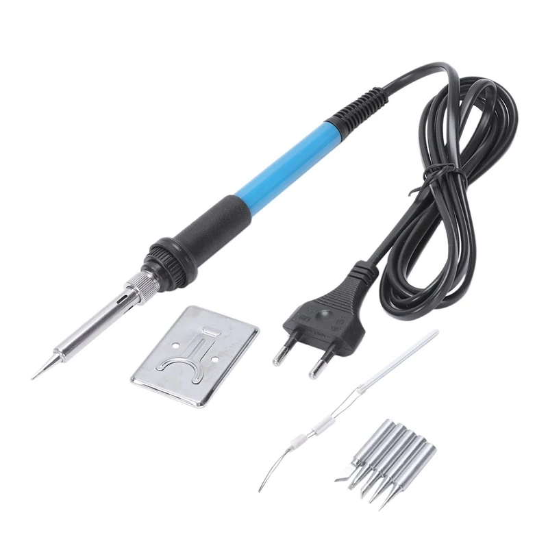 

Eu Plug,220V 60W Temperature Adjustable Electric Soldering Iron Mini Handle Heat Pencil Solder Station With Iron Tips Stand Wi