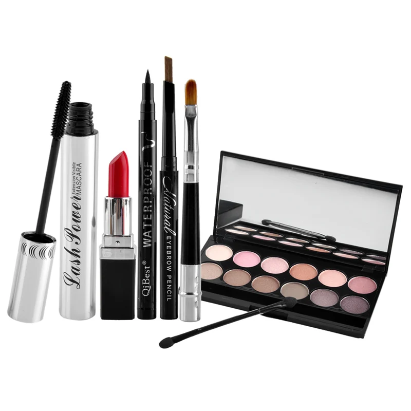 6pcs Makup Tool Kit Cosmetic Including Eyeshadow Lipstick Mascara