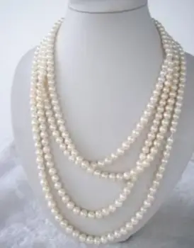 

Wholesale price 16new ^^^^Stunning 7-8mm White FW Pearls Necklace 72"
