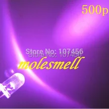 500 шт 5 мм Ультра яркий розовый светодиодный розовый светильник 5 мм светоизлучающий диод 5 мм прозрачная круглая Розовый светодиодный светильник