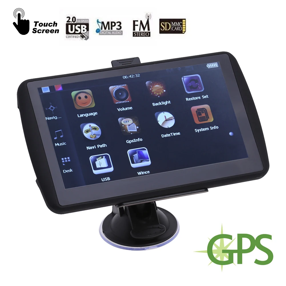 

7 inch Car GPS NavigationTouch Screen FM Map Free Upgrade Europe/North America/Australia Sat nav Truck gps navigators Free maps