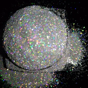 

1/256 Holographic Silver Color Nail Glitter Powder Laser Ultra-fine Nail Art Glitter Decoration 5g/Box, dropshipping