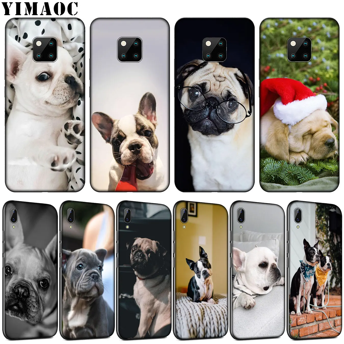 Мягкий силиконовый чехол YIMAOC для телефона с собакой Мопсом французским