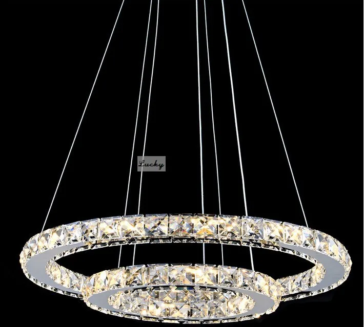 Современная люстра светодиодный Кристалл кольцо «подсвечник» кристалл светильник Подвеска Lumiere светодиодный светильник в форме круга лампа