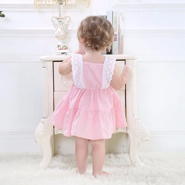 Летнее платье для маленьких девочек Хлопковое платье принцессы без рукавов 2 цвета, детское платье-пачка Брендовая детская одежда для детей от 0 до 3 лет