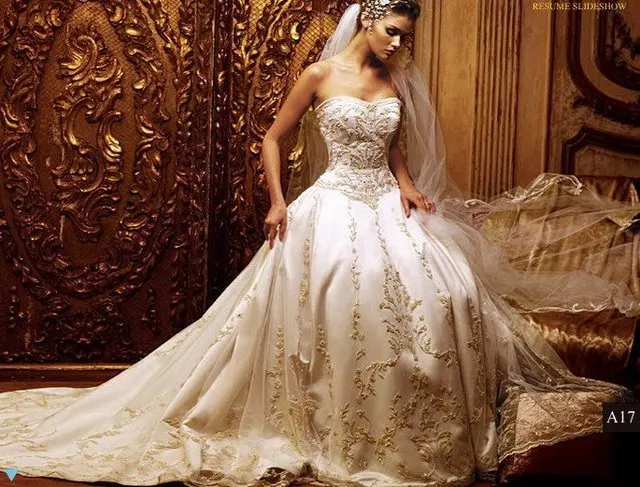 Beautiful Wedding Dress Custommade Strapless Fangle Dressing Beautiful Wedding Dress Custommade Strapless Fangle Dressing Dream Grown Free Shipping Royal
