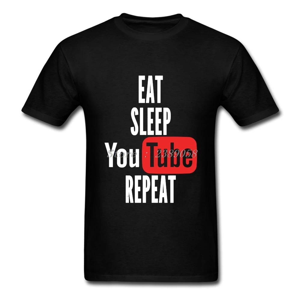 Fashion Brand T Shirt Men Short Sleeve Eat Sleep Youtube Repeat T Shirt Letters Men Tee Shirts Plus Size Mens Tee Shirts Brand T Shirtfashion T Shirt Aliexpress