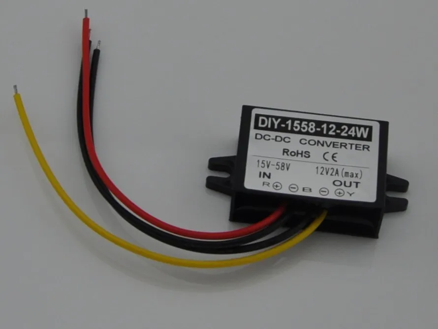 Converter DC 24V 36V 48V (15V-58V) Converter To 12V 2A 24W Buck Module DC-DC Power Voltage Regulator Waterproof Step Down Module Converter DC 24V 36V 48V (15V-58V) Converter To 12V 2A 24W Buck Module DC-DC Power Voltage Regulator Waterproof Step Down Module