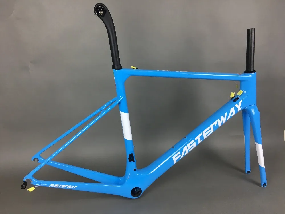 Clearance 2019 design super light FASTERWAY classic carbon road frameset D Brake carbon bike frame:Frameset+Seatpost+Fork+Clamp+Headset 56