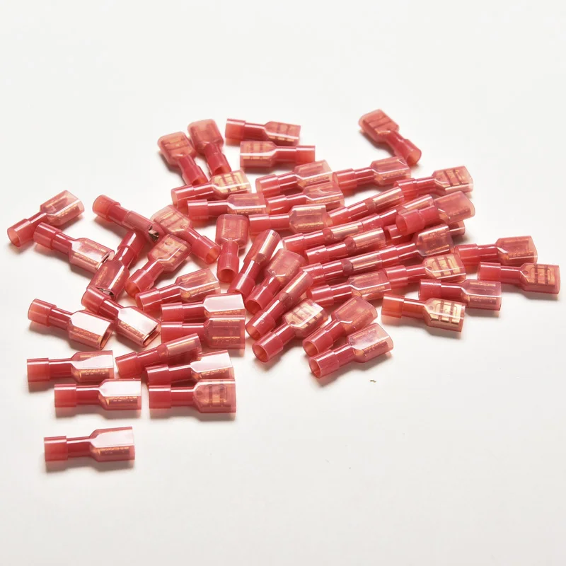 50pcs Red Female Insulated Electric Connector Crimp Bullet terminal for 22~16 AWG Audio Wiring | Компьютеры и офис