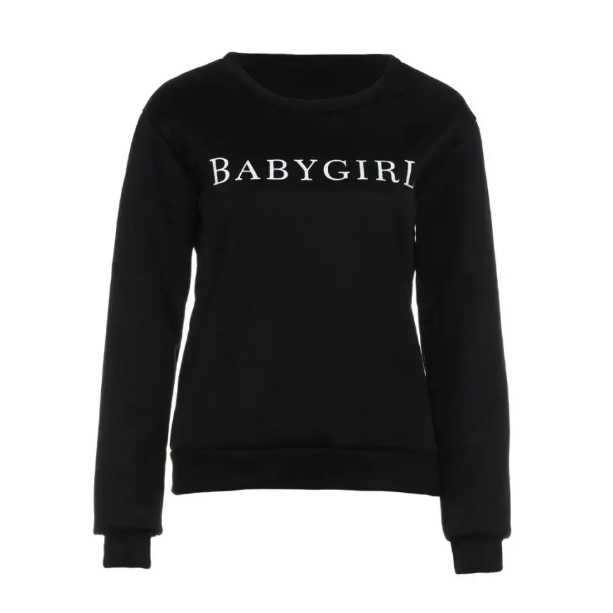 JAYCOSIN 2018 Модные женские пуловеры с круглым вырезом и принтом букв Повседневный