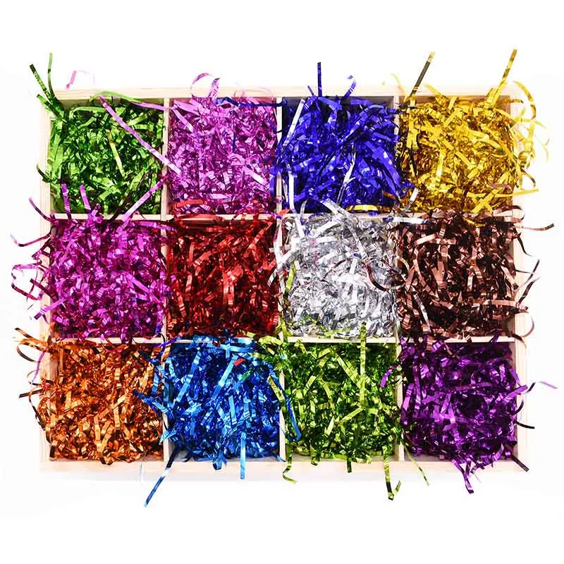 Colorful Raffia Foil Confetti Shredded Paper for DIY Gift Box Filling