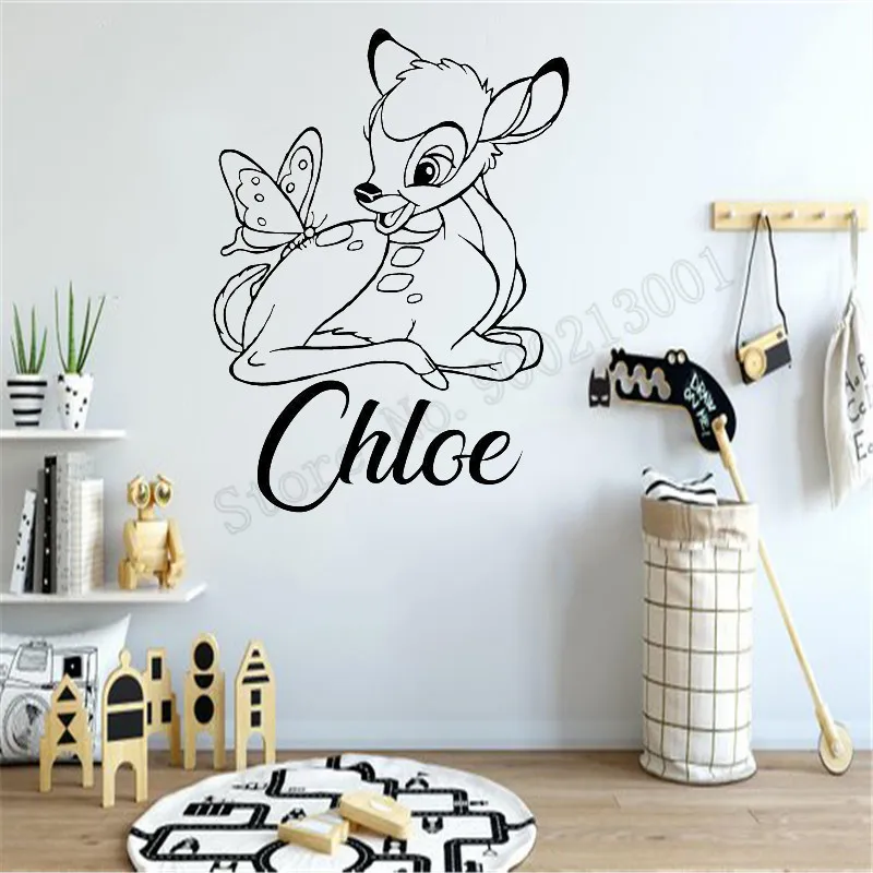 Fawn Personalized Name Custom Kidsroom Girls Boys Wall Sticker Vinyl Art Removeable Poster Beauty Ornament Decals LY960 | Дом и сад