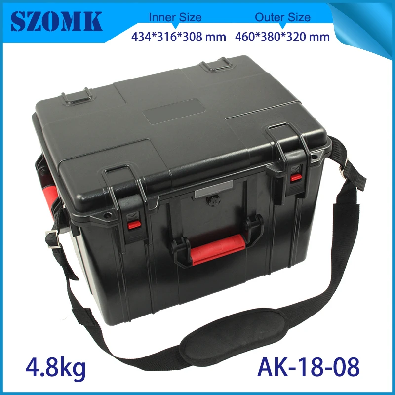 

waterproof plastic hard tool carrying case pp and abs weatherproof equipment tool case with Sponge inside 460x380x320mm szomk