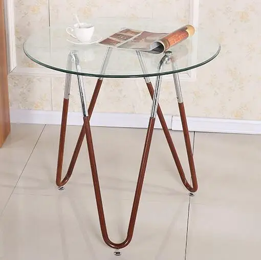 Steel glass round table. Small table. Steel glass round table. Small table.