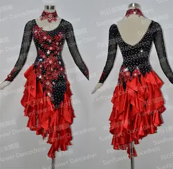 Rumba Jive Chacha для Бальных и латиноамериканских танцев платье девушки женщины, платье для латиноамериканских танцев танцевальное платье, юбка