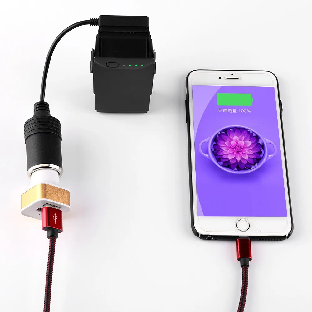 

Portable Drone Batteries Fast Charging Adapter Car charger Cable For DJI Mavic Air Drone 20A Drop Shipping