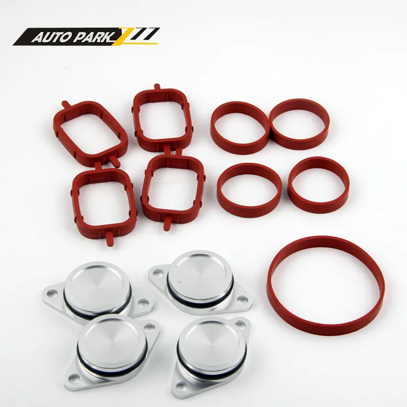 4 X 33mm OEM design by aluminum for BMW Swirl Flap Blanking Plates seals  with intake manifold gasket 4 cylinder