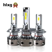 HLXG Новинка Компактные Светодиодные лампы для авто H1 H11 H7 Led H4 Canbus диодные лампочки в авто 9005 hb3 9006 hb4 ЛЕД противотуманные фары светодиодные дневные ходовое огни в машину LED обманка лампочки в авто диод