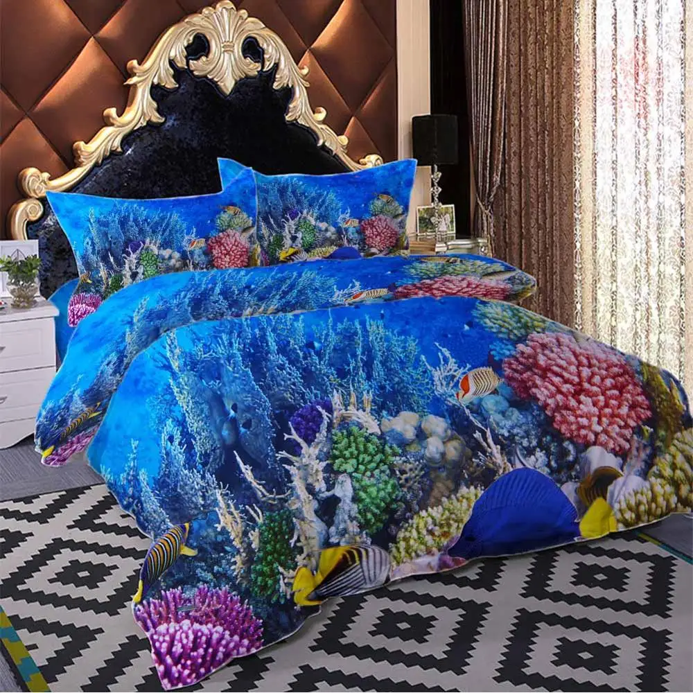 

The bottom of the sea seaweed Bedding Quilt Cover Duvet Cover Set Pillowcase Microfiber Soft Comforter Bedroom Single Queen King