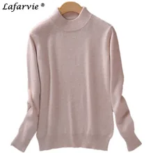 Lafarvie Hot Sale Quality Casual Autumn&Winter Cashemre Sweater Semi-high Collar Full Sleeve Women Knit Pullover 16colors S-XXXL