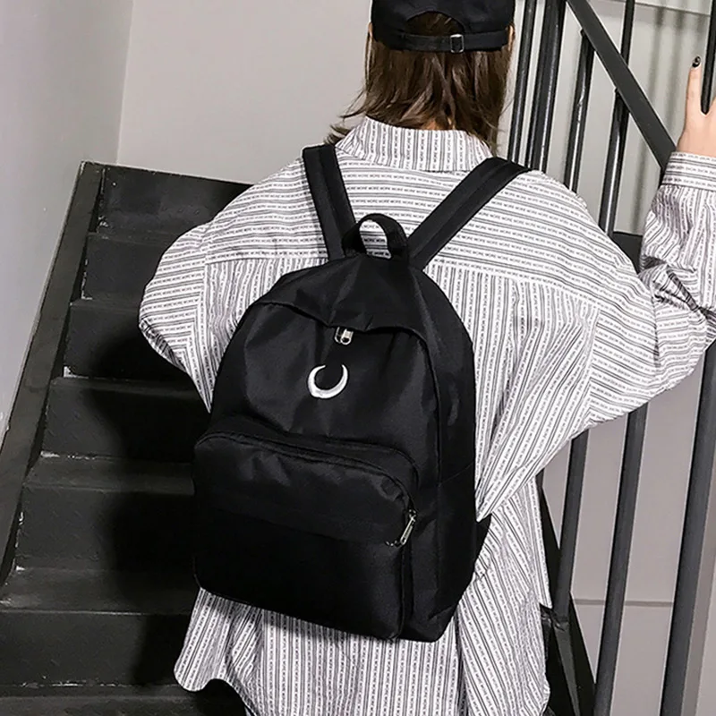 

Large Capacity Canvas Backpack Embroidered Wear-resistant School Bag for Students Girls Popular