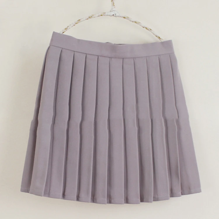 

Smoke purple color Plain Jane Uniform Pleated Skirt & Light Pink lovely Maiden skirt