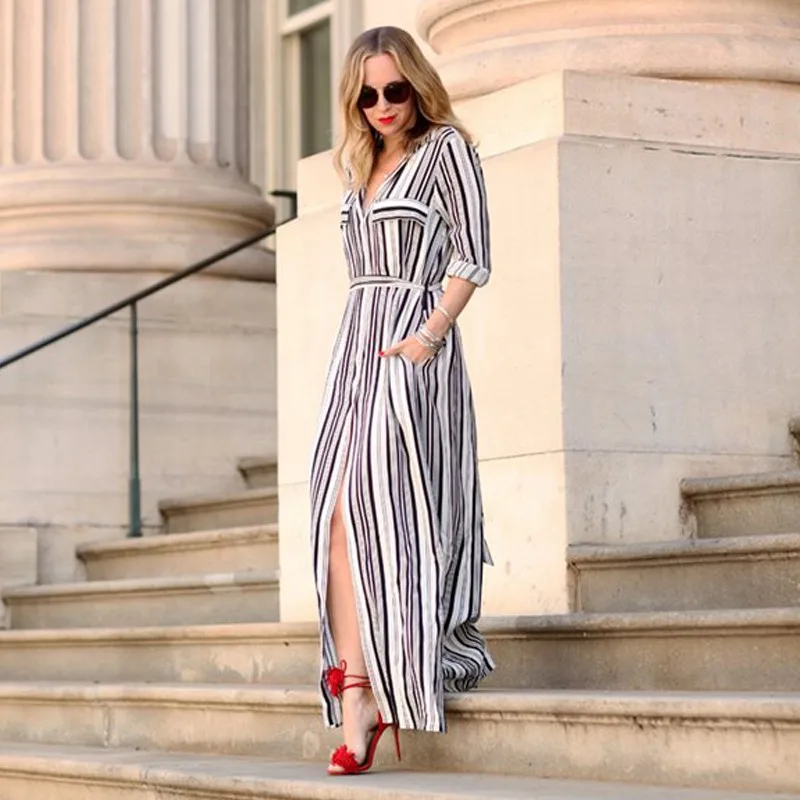 long maxi shirt dress