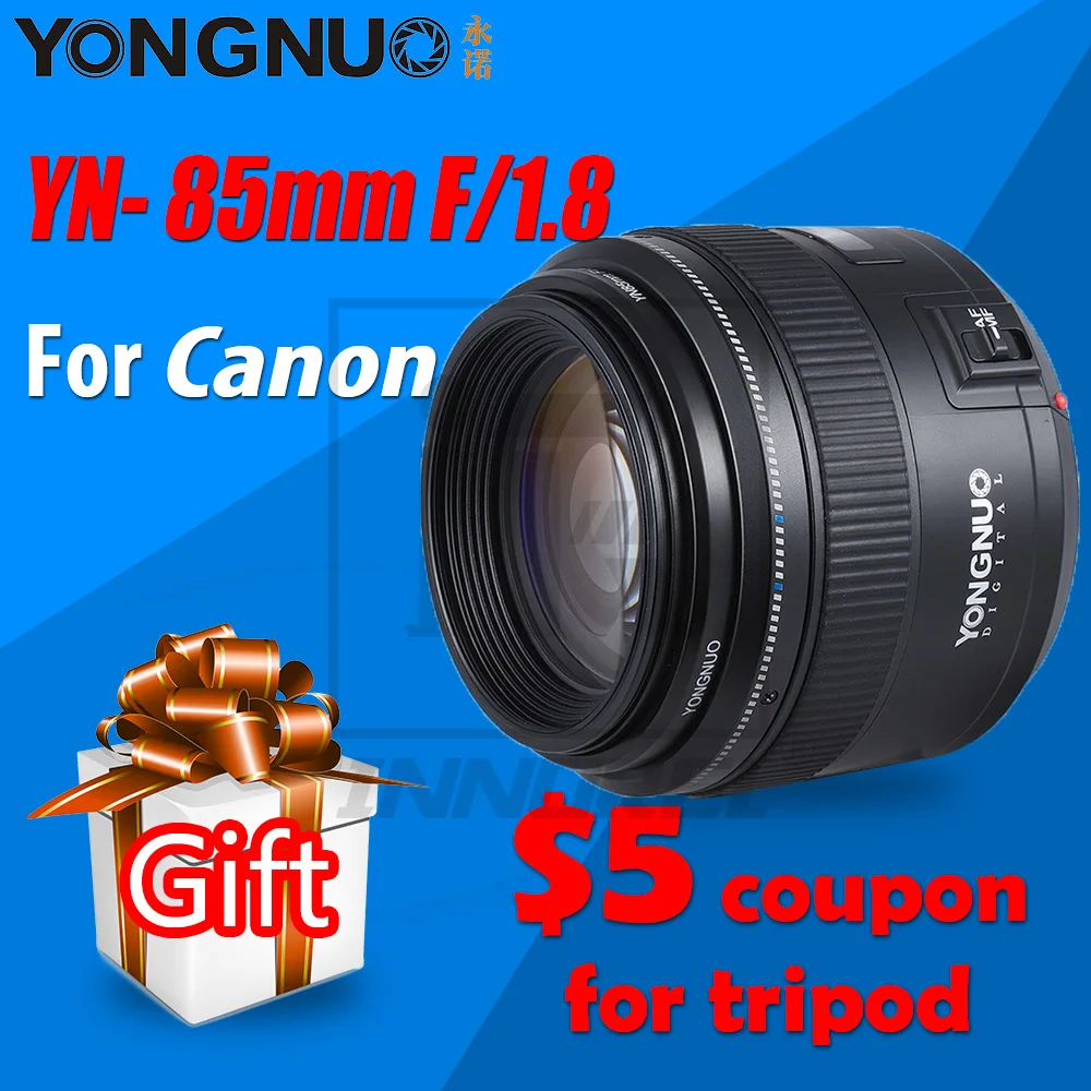 Оригинальный объектив YONGNUO YN85mm f1.8 85 мм с фиксированным фокусом AF/объектив MF для камеры Canon EF EOS s 70D ПОРТРЕТНАЯ