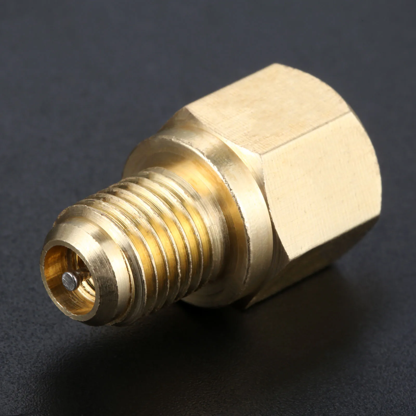 

R134A 1/2" ACME-F 1/4" MFL Straight Adapters w/ Valve Core Refrigerant Tank/Vacuum Pump