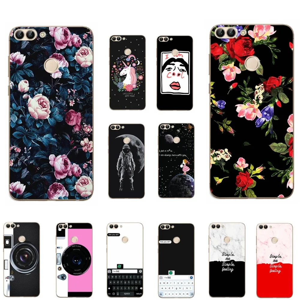 

Lovers Vintage Flowers Tropical Style Phone Case For Huawei P Smart Back Cover Soft TPU Silicone For Huawei PSmart Funda Coque