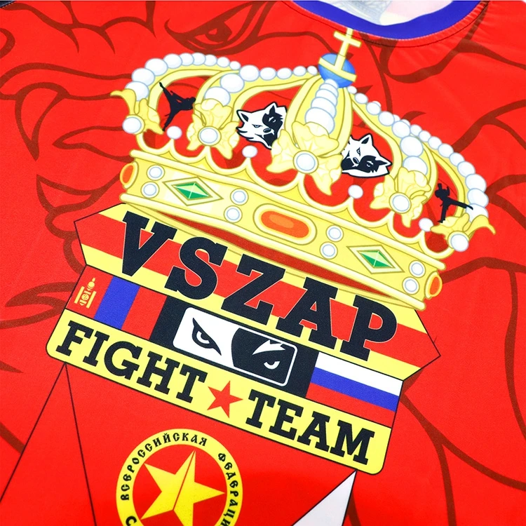 VSZAP Fighting Санда бокс ММА футболка для занятий спортом боевые искусства Фитнес Обучение Муай тайская футболка для мужчин Homme