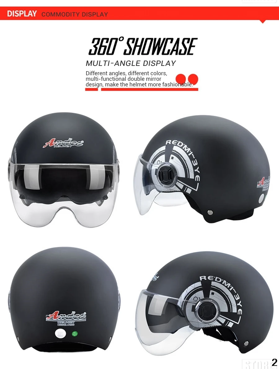 Andes мотоциклетный шлем для езды на скутере унисекс шлем ветрозащитный УФ Защита флип-шлем для мотокросса Casco Moto