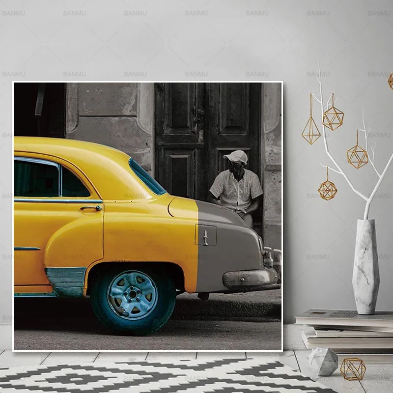 Car wall art poster canvas painting print picture home decor painting
