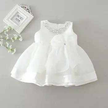 

Wholesale New Baby Girl Wedding Dresses Bow Birthday Dress Puffy Party Sundress Baby Clothing 0-2T 8022BB