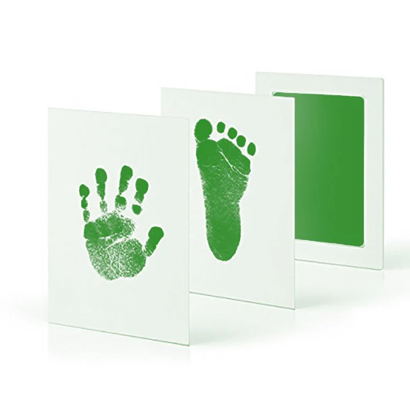 BalleenShiny Baby Handprint следа чернильные подушечки новорожденный Inkpad безопасный чистый сенсорный нетоксичный детский сувенир штамп-подушечка чернильная игрушка подарок - Цвет: Зеленый