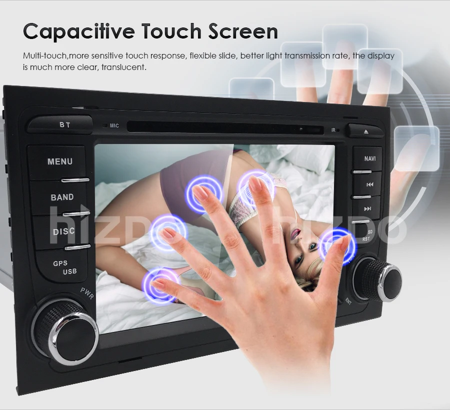 Top HIZPO 7 Inch Touch screen Car DVD player for Audi A4 B6 2000-2006 year RS4 Seat Exeo GPS navigation BT DVR  Free camera Map card 11