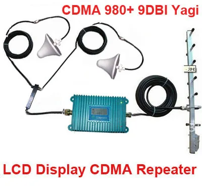 ЖК-дисплей дисплей 980 CDMA 850 мГц Booster ж/22 м кабель+ 2 внутренних антенн, 850 мГц CDMA репитер усилитель сигнала 850 мГц повторителя