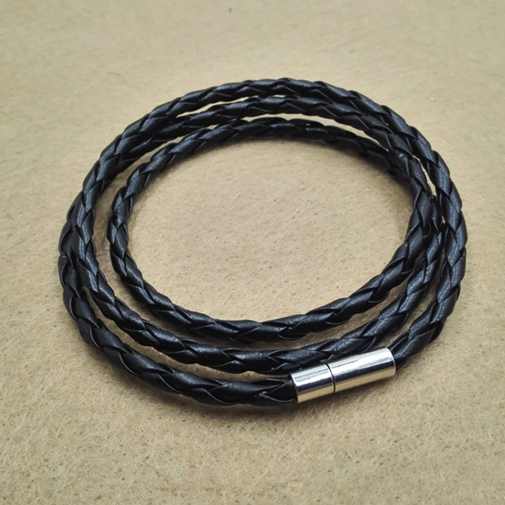 

Fashion Men Knit Multi Layer Bracelet Male PU Leather Bangles Vintage Boy Birthday Gift Jewelry