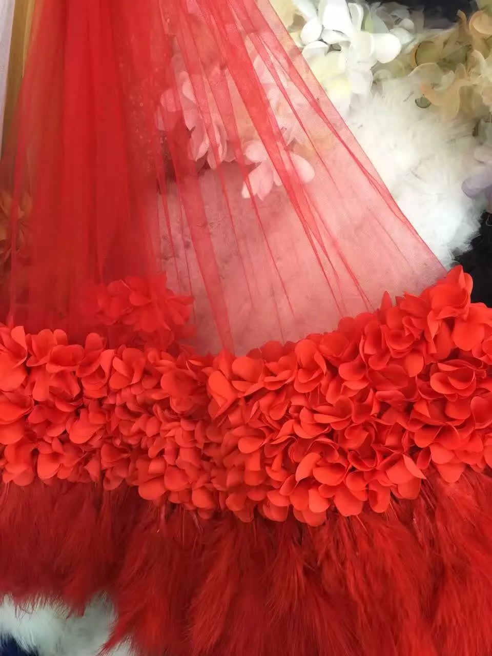 

20 yards 3D pleated fabric, 3D flower fabric, wedding photography backdrop, haute couture soft mesh prop fabric