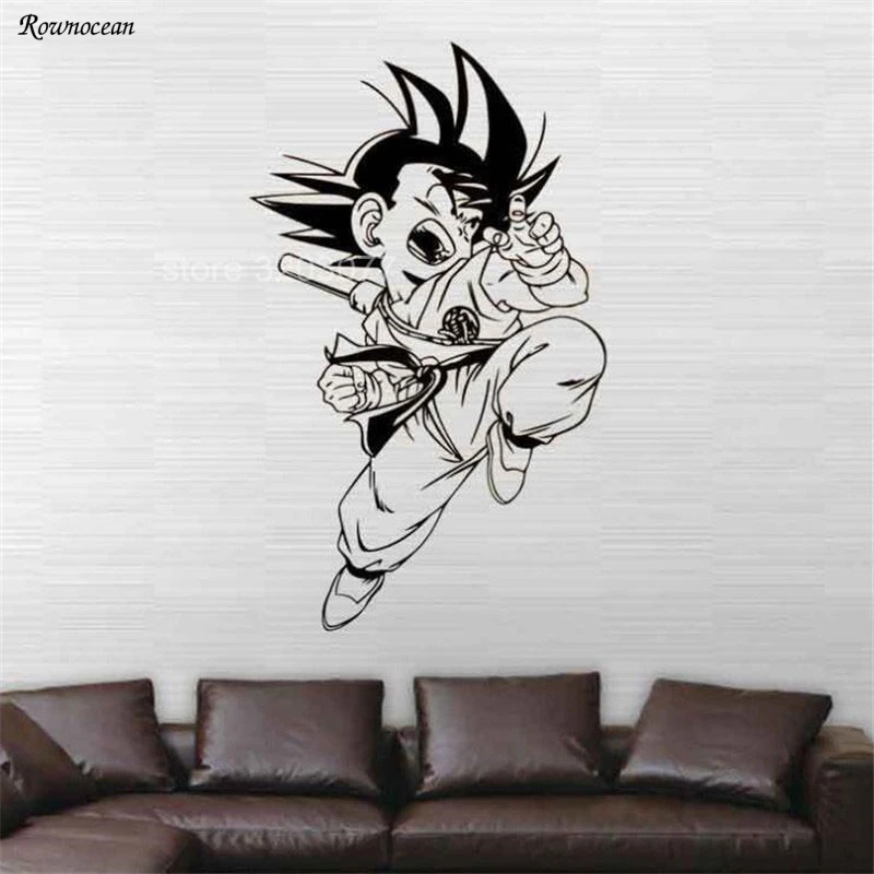 Японский аниме мультфильм Dragon Ball стены Стикеры для детей Мальчики номера Спальня украшения наклейки домашнего декора фрески LZ08