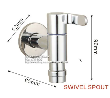 Chrome Bathroom Wetroom Water Faucet Wall Mount Cold Water Faucet