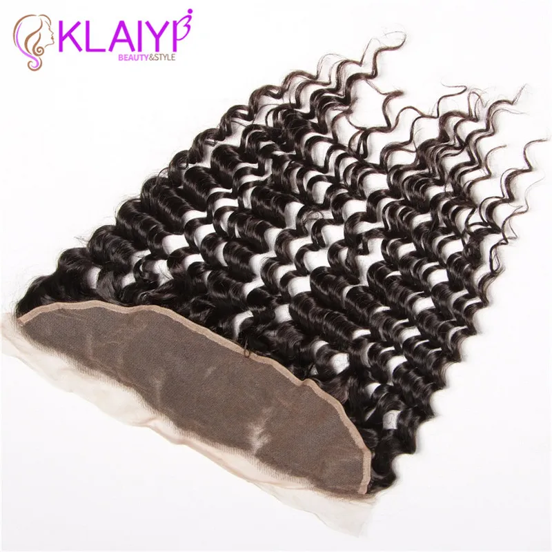 Klaiyi Lace Frontal Closure 13X4 Free Part Swiss Lace Indian Hair Ear To Ear Remy Human Hair Closure Free Shipping