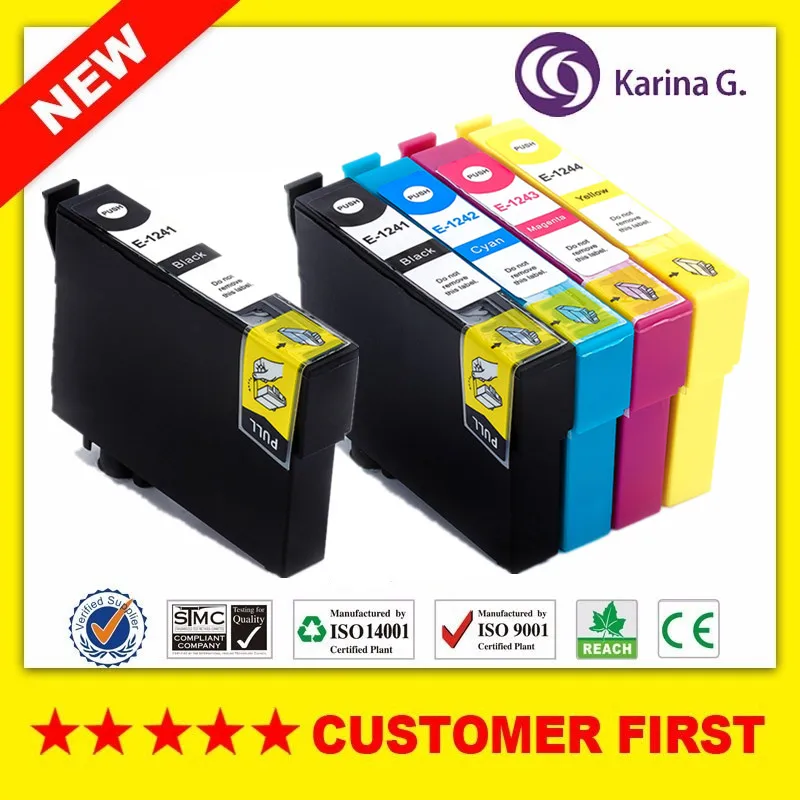 5x campatible картридж для Epson t1241 t1242 T1243 t1244 для Epson Стилусы NX125 NX127 NX130 NX230 NX330 NX420 NX430 принтер