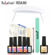 Розалинд 4 шт. 10 мл УФ гель+ Топ базовый слой+ SUNmini выдерживает-гель лак для ногтей гель комплект Nail Книги по искусству Наборы инструментов Наборы маникюрный набор