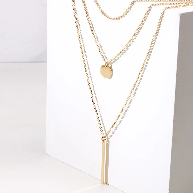 ZORCVENS многослойное ожерелье-чокер s для женщин золотой тон нержавеющая сталь монета бар кулон ожерелье леди воротник подарки