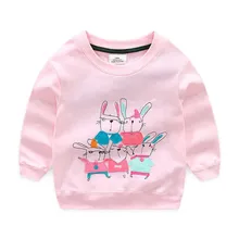 

Jumping Baby Girls Sweatshirt clothes Applique cartoon animals Hoody Children clothes tees T-shirt 2019 kids girls top clothing
